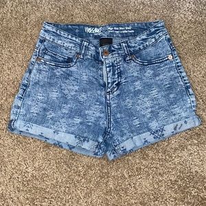 Denim high waist short shorts